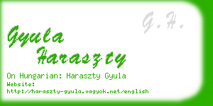 gyula haraszty business card